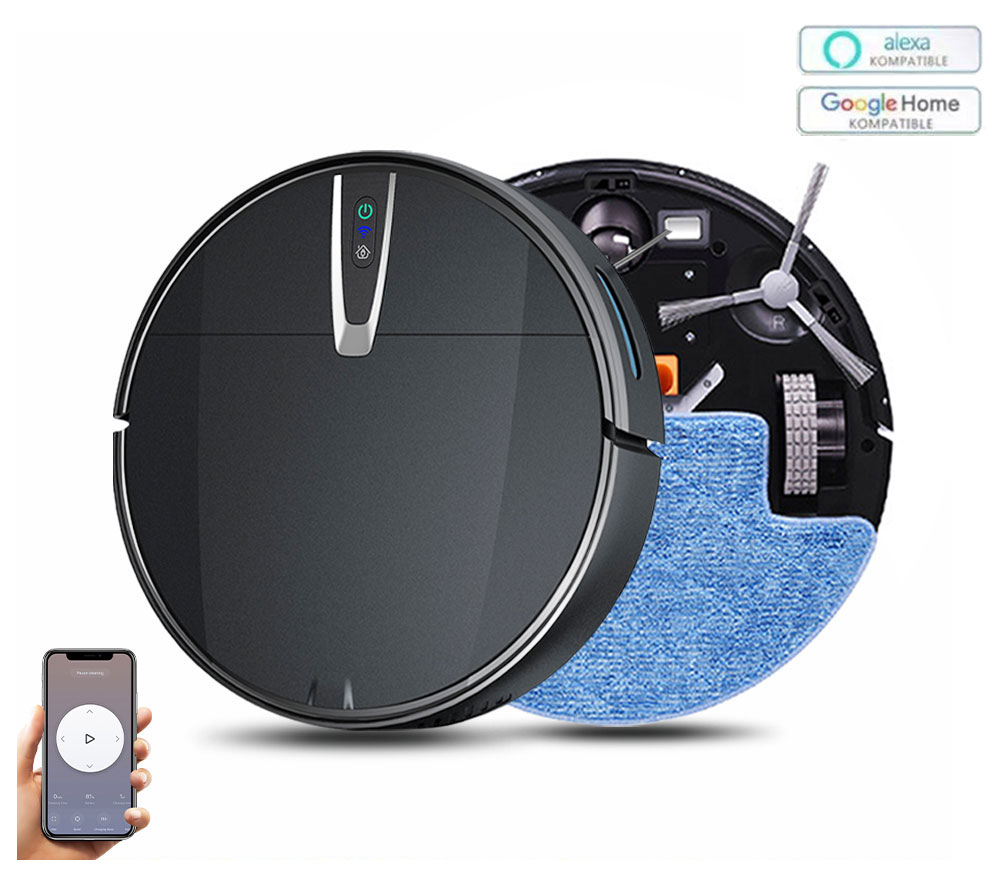Smart Home Floor Plan - Roboter-Staubsauger, intelligenter Mopp-Reiniger mit 3800 PA