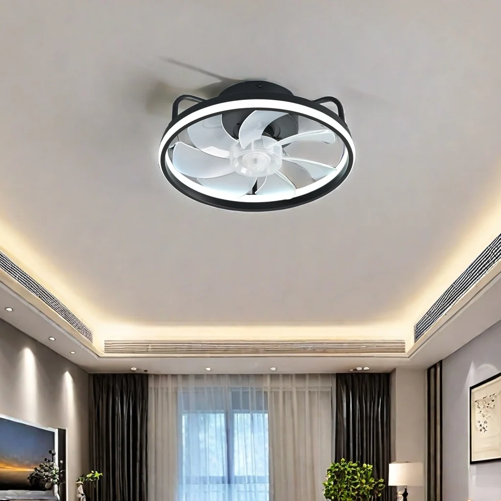 Smart Home Living Room - 2-in-1 moderner intelligenter Deckenventilator, Schlafzimmer-Deckenventilator mit