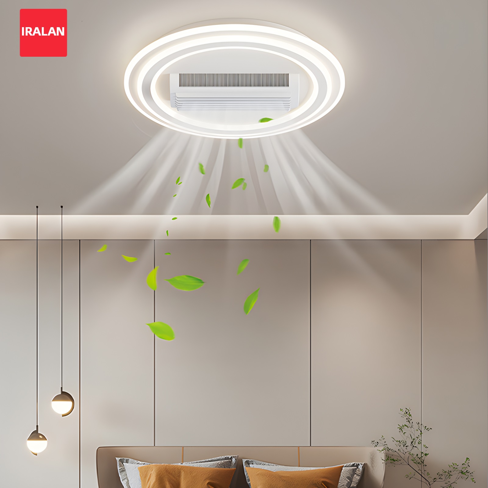 Smart Home Living Room - Moderner Deckenventilator mit Licht, Smart-Beleuchtung, Fernbedienung,