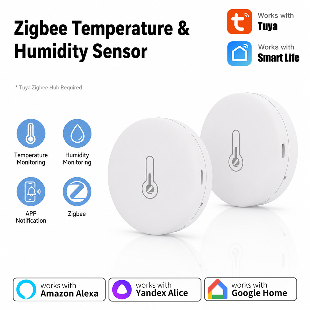 Smart Home Simple - Tuya Zigbee Temperatur- und Luftfeuchtigkeitssensor, Mini-Fernüberwachung