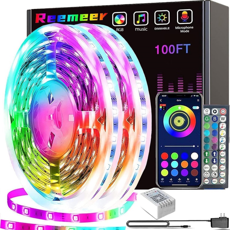 Smart Home Living Room - Smarte LED-Lichtstreifen 1m-20m mit Musik-Synchronisation, RGB