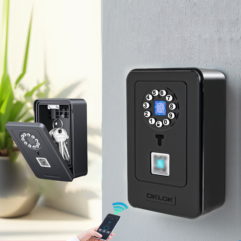 Smart Home Box - Intelligentes Vorhängeschloss mit Passwort-Speicherfunktion, Fingerabdruck-Tresor für