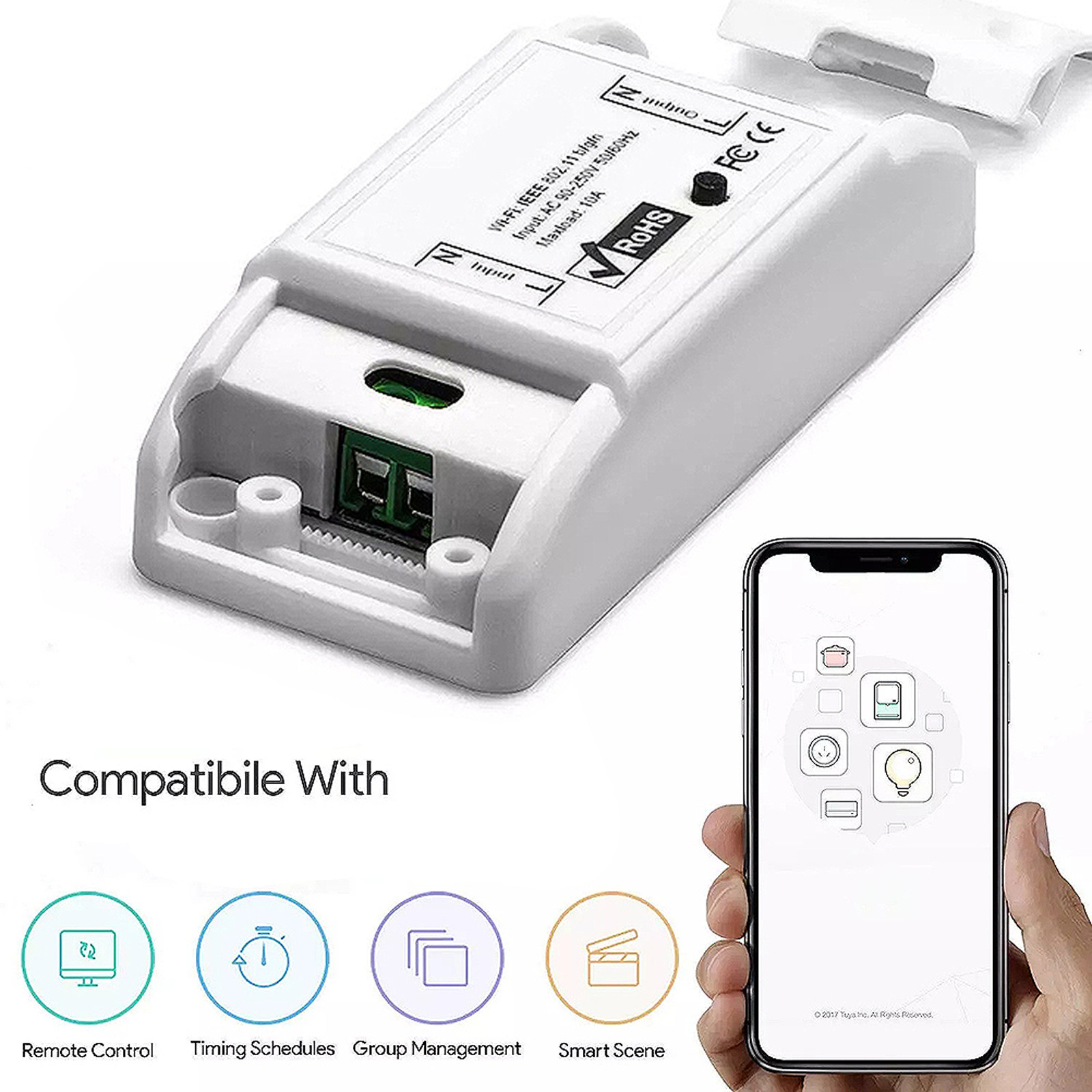 Universal Remote Smart Home - 1 Stück WLAN-Smart-Schalter, universeller Anschluss für